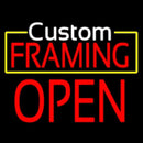 White Custom Red Framing Open Handmade Art Neon Sign