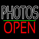White Double Stroke Photo Open 1 Handmade Art Neon Sign