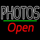 White Double Stroke Photo Open 2 Handmade Art Neon Sign