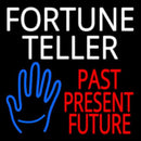 White Fortune Teller With Blue Palm Handmade Art Neon Sign