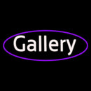 White Gallery Oval Border Handmade Art Neon Sign