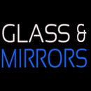 White Glass And Blue Mirrors Handmade Art Neon Sign