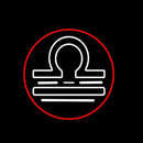 White Libra Red Border Handmade Art Neon Sign