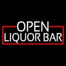 White Liquor Bar With Red Border Handmade Art Neon Sign