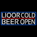 White Liquors Cold Beer With Blue Border Handmade Art Neon Sign