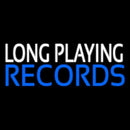 White Long Playing Blue Records Block 1 Handmade Art Neon Sign