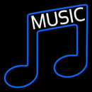 White Music Blue Note 3 Handmade Art Neon Sign