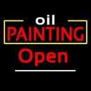 White Oil Red Painting Open Handmade Art Neon Sign