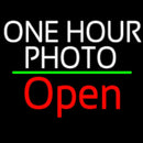 White One Hour Photo Open 2 Handmade Art Neon Sign