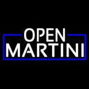 White Open Martini With Blue Border Real Neon Glass Tube Handmade Art Neon Sign