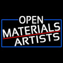 White Open Materials Artists With Blue Border Handmade Art Neon Sign