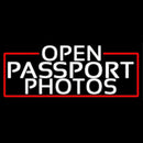 White Open Passport Photos With Red Border Handmade Art Neon Sign