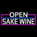 White Open Sake Wine With Pink Border Handmade Art Neon Sign