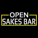 White Open Sakes Bar With Blue Border Handmade Art Neon Sign