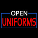 White Open Uniforms Blue Border Handmade Art Neon Sign