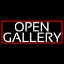 White Open With Gallery With Red Border Handmade Art Neon Sign