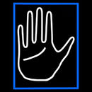 White Palm Blue Border Handmade Art Neon Sign