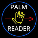 White Palm Reader Red Arrow Blue Border Handmade Art Neon Sign