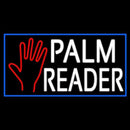 White Palm Reader With Blue Border Handmade Art Neon Sign