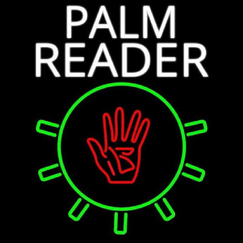 White Palm Reader With Logo Handmade Art Neon Sign