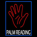 White Palm Reading Blue Border Handmade Art Neon Sign