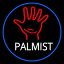 White Palmist Red Palm Blue Border Handmade Art Neon Sign