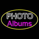 White Photo Album With Yellow Oval Handmade Art Neon Sign