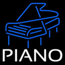White Piano Blue Logo 4 Handmade Art Neon Sign