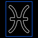White Pisces Blue Border Handmade Art Neon Sign