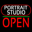 White Portrait Studio Open 1 Handmade Art Neon Sign