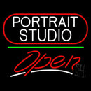 White Portrait Studio Open 3 Handmade Art Neon Sign