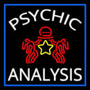 White Psychic Analysis With Logo And Blue Border Handmade Art Neon Sign
