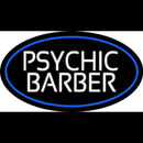White Psychic Barber With Blue Border Handmade Art Neon Sign