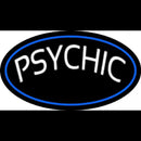 White Psychic Blue Border Handmade Art Neon Sign