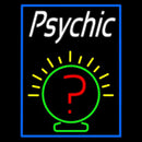 White Psychic Blue Border Handmade Art Neon Sign