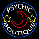 White Psychic Boutique Blue Border Handmade Art Neon Sign