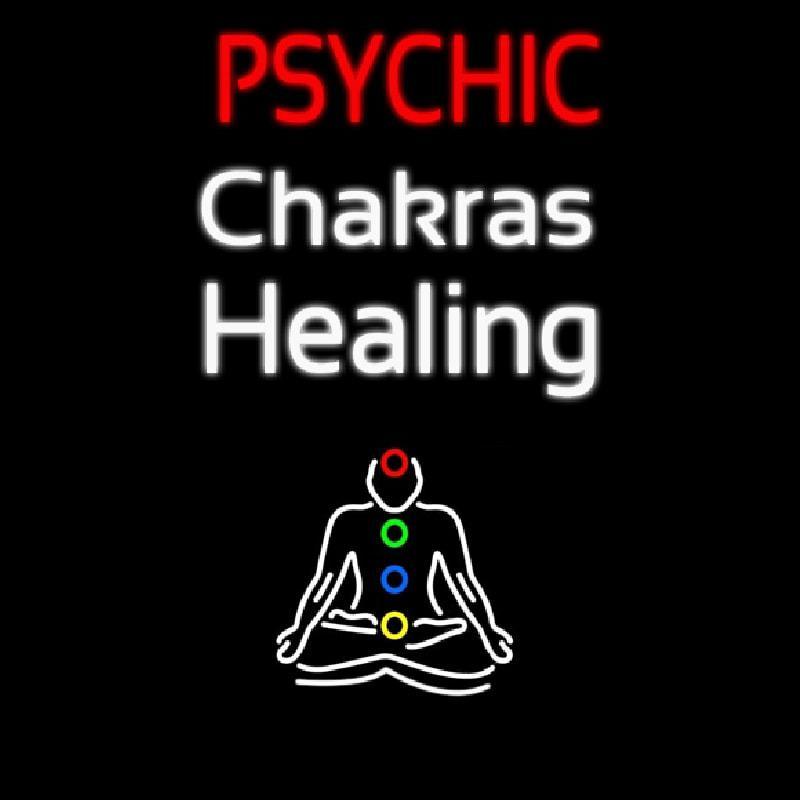 White Psychic Chakras Healing Handmade Art Neon Sign