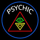 White Psychic Logo And Blue Border Handmade Art Neon Sign