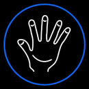 White Psychic Palm And Blue Border Handmade Art Neon Sign