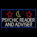 White Psychic Reader And Advisor With Blue Border Handmade Art Neon Sign
