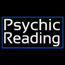 White Psychic Reading And Blue Border Handmade Art Neon Sign