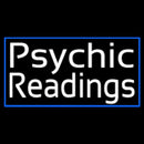 White Psychic Readings With Blue Border Handmade Art Neon Sign