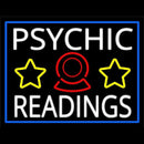 White Psychic Readings With Blue Border Handmade Art Neon Sign