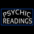 White Psychic Readings With Blue Border Handmade Art Neon Sign