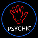 White Psychic With Blue Border Handmade Art Neon Sign
