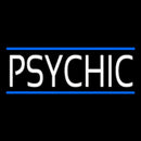 White Psychic With Blue Line Handmade Art Neon Sign