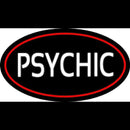 White Psychic With Red Border Handmade Art Neon Sign