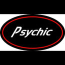 White Psychic With Red Oval Handmade Art Neon Sign
