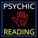 White Psychic Yellow Reading Block Palm Handmade Art Neon Sign