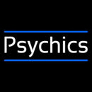 White Psychics With Blue Line Handmade Art Neon Sign